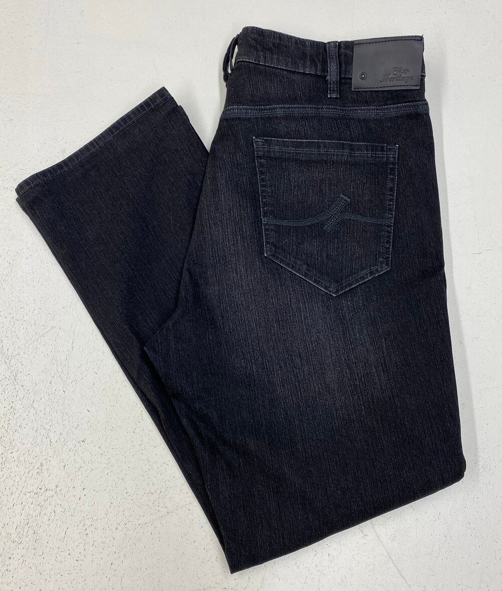 Men 34 Heritage Charisma black denim Straight Leg cotton jeans, 38x32